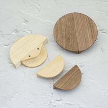 Load image into Gallery viewer, 1.25"-2.5" Ash & Black Walnut Wooden Semicircle (Half Moon) Pulls & Handles | Cabinet, Drawer, Dresser | Home Decor Hardware