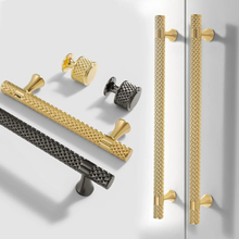Load image into Gallery viewer, 3.78", 5", 7.55" Shiny Gold & Titanium Black Kitchen Pulls | Drawer Knobs, Wardrobe & Cabinet Pulls, Cabinet Hardware