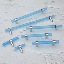 Load image into Gallery viewer, Blue Acrylic Knobs & Pulls | Customized Dresser, Cabinet Door & Bathroom Handles, Hardware