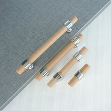 Load image into Gallery viewer, 2.5", 3", 3.78", 4", 5", 6.3", 7.55", 8.8" & 10" Beech Wood Drawer Pulls | Cupboard, Cabinet & Dresser Knobs, Closet Wardrobe Handles