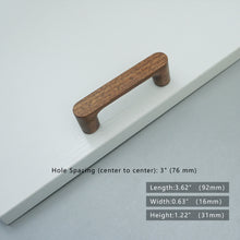 Load image into Gallery viewer, 3"-8.8" Walnut Wood Knobs, Pulls & Handles | Cabinet, Drawer, Cupboard & Dresser Hardware