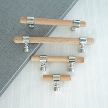 Load image into Gallery viewer, 2.5", 3", 3.78", 4", 5", 6.3", 7.55", 8.8" & 10" Beech Wood Drawer Pulls | Cupboard, Cabinet & Dresser Knobs, Closet Wardrobe Handles