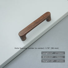 Load image into Gallery viewer, 3"-8.8" Walnut Wood Knobs, Pulls & Handles | Cabinet, Drawer, Cupboard & Dresser Hardware