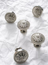 Load image into Gallery viewer, More Than Brass French Vintage Round Cabinet Knob, Exposed Mount Maximalist Nickel‑Plated Titanium Silver Small Drawer Pull