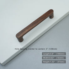 Load image into Gallery viewer, 3"-8.8" Walnut Wood Knobs, Pulls & Handles | Cabinet, Drawer, Cupboard & Dresser Hardware