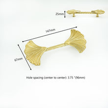 Load image into Gallery viewer, 3.78"-5.0" Ginkgo Solid Brass Pulls, Knobs & Handles | Kitchen, Cabinet, Dresser & Drawer | Gift-Worthy Hardware