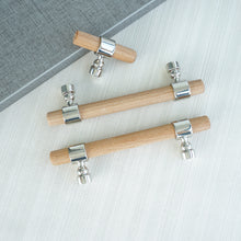 Load image into Gallery viewer, 2.5", 3", 3.78", 4", 5", 6.3", 7.55", 8.8" & 10" Beech Wood Drawer Pulls | Cupboard, Cabinet & Dresser Knobs, Closet Wardrobe Handles