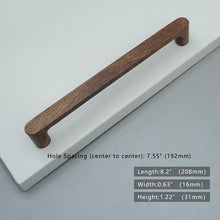 Load image into Gallery viewer, 3"-8.8" Walnut Wood Knobs, Pulls & Handles | Cabinet, Drawer, Cupboard & Dresser Hardware