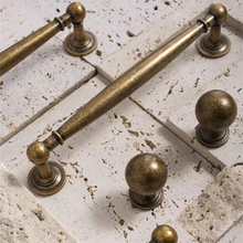 Load image into Gallery viewer, Vintage Look Solid Brass & Antique Bronze Knobs, Pulls & Handles | Cabinet, Kitchen, Drawer & Dresser Hardware