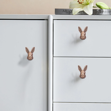 Load image into Gallery viewer, Cute Rabbit Cabinet Knobs | Unique Copper, Bronze, Silver, Black Drawer Pulls, Kitchen Handles & Cabinet Hardware