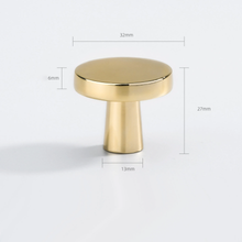 Load image into Gallery viewer, Round Brushed Brass, Nickel, Black & White Knobs, Pulls & Handles | Drawer, Dresser, Kitchen & Cabinet Decor Furniture Hardware