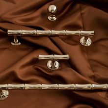 Load image into Gallery viewer, 3.78", 5", 6.3", 8.8" Shiny Gold Bamboo Drawer Pulls & Knobs | Unique Dresser Knobs, Closet, Wardrobe & Cabinet Handles