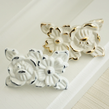 Load image into Gallery viewer, 3.78", 5.0" White, Gold, Silver Dresser Pulls | Shabby Chic French Country Drawer Knobs, Kitchen Cabinet Handles & Furniture Hardware