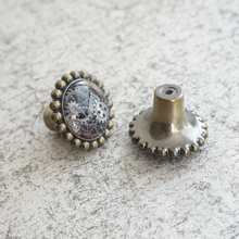 Load image into Gallery viewer, Steampunk Gear Vintage Antique Knobs, Pulls & Handles (Bronze, Silver, Glass) | Unique Cabinet, Drawer, Dresser & Kitchen Door Hardware