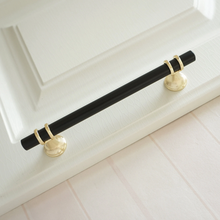 Load image into Gallery viewer, 3.78", 5.0", 6.3", 7.55" Black & Gold Modern Drawer Pulls | Kitchen Cabinet, Wardrobe & Closet Handles, Dresser Knobs, Door Pulls