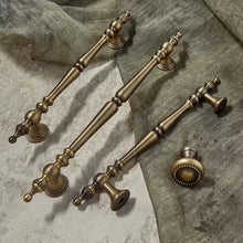 Load image into Gallery viewer, 3.78", 5" & 6.3" Brass & Antique Bronze Drawer Knobs | Euro Style Cabinet Handles, Kitchen & Dresser Pulls | Cabinet Hardware