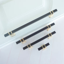 Load image into Gallery viewer, 3.78", 5", 7.55" & 12.6" American Style Drawer Pulls | Simple Black & Gold Kitchen Handles | Wardrobe & Drawer Knobs | Kitchen Hardware