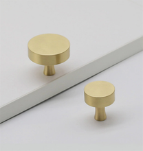 Load image into Gallery viewer, Round Brass Knobs, Pulls & Handles | Cabinet, Drawer, Dresser, Kitchen Cupboard & Furniture Hardware