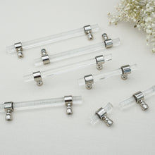 Load image into Gallery viewer, 3.0"-14.0" Customizable Clear Silver Lucite/Acrylic Pulls & Knobs | Dresser, Wardrobe, Drawer & Cabinet Hardware