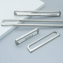 Load image into Gallery viewer, 3.78"-12.6" Brushed Nickel Hollow Knobs, Pulls & Handles | Modern | Kitchen, Dresser, Drawer, Cabinet & Wardrobe Hardware