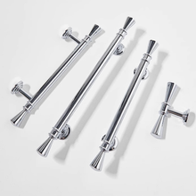 Load image into Gallery viewer, 3.78"-5" Chrome Silver & Solid Brass Knobs & Pulls | Cabinet, Drawer, Wardrobe, Cupboard, Kitchen & Furniture Hardware
