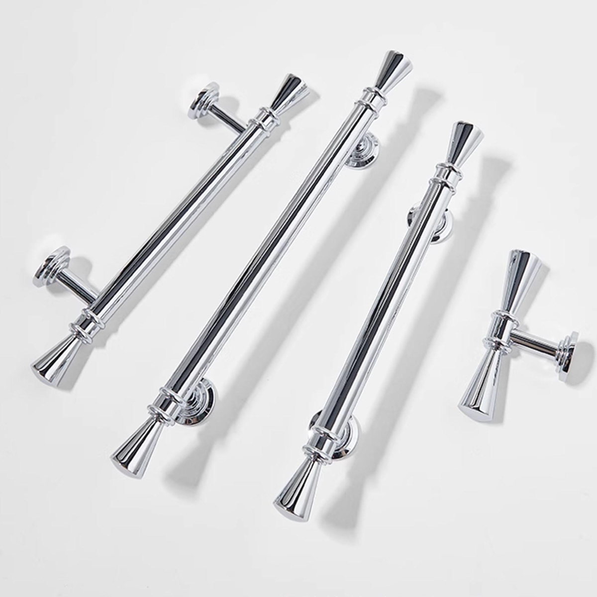 3.78"-5" Chrome Silver & Solid Brass Knobs & Pulls | Cabinet, Drawer ...