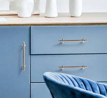 Load image into Gallery viewer, 3.75", 5.0", 6.3", 7.55" (96, 128, 160, 192mm) Black & Gold Modern Drawer Pulls | Kitchen Cabinet & Door Handles, Dresser Knobs