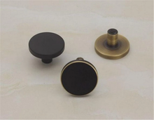 Load image into Gallery viewer, Brass Black & Bronze Vintage Retro Round Knobs | Cabinet Door Handles, Drawer & Dresser Pulls