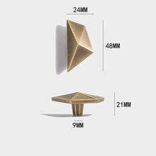 Load image into Gallery viewer, Vintage Geometric Brass Knob, Recessed Antique Bronze Single‑Hole Small Cabinet Pull for Drawer