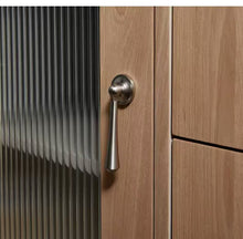 Load image into Gallery viewer, French Matte Brushed Nickel Brass Drawer Pulls, Light Luxury Modern Minimalist Mid‑Century Handles for Shoe Cabinet and Wardrobe Doors