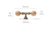 Load image into Gallery viewer, Mid-Century Modern Brass Walnut Drawer Handle | Antique Brass French Retro Wardrobe Cabinet Pull for Kids Room