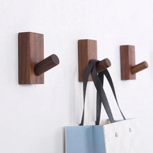 Load image into Gallery viewer, Modern Natural Beech black walnut Wood Wall Hook | Coat Hanger Organizer