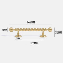 Load image into Gallery viewer, French Vintage Brass Round Ball Bar Pulls, Double Hole Long Handles for Drawers and Wardrobes