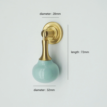 Load image into Gallery viewer, Colorful Cute Drop Ceramic Knobs & Pulls | Multi-Color (Pink, White, Blue, Green, Yellow) Unique Home Decor for Cabinets, Kid Door, Wardrobe & Dresser