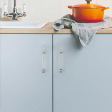 Load image into Gallery viewer, Square Silver Clear Acrylic Pulls, Knobs & Handles | Cabinet, Drawer, Dresser & Bathroom Hardware