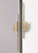 Load image into Gallery viewer, Brass Gray Modern Striped Kitchen Handles | Unique Art Decor Drawer & Dresser Pulls, Kitchen Door Hardware