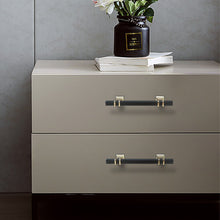 Load image into Gallery viewer, 3.78", 5", 7.55" & 12.6" American Style Drawer Pulls | Simple Black & Gold Kitchen Handles | Wardrobe & Drawer Knobs | Kitchen Hardware