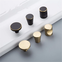 Load image into Gallery viewer, Brass Black & Gold Vintage Retro Cabinet Knobs | Drawer & Dresser Pulls, Door Handles