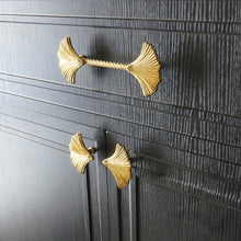 Load image into Gallery viewer, 3.78"-5.0" Ginkgo Solid Brass Pulls, Knobs & Handles | Kitchen, Cabinet, Dresser & Drawer | Gift-Worthy Hardware