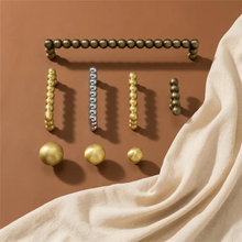 Load image into Gallery viewer, Antique Bronze Beaded Cabinet Knobs & Drawer Pulls | Unique Gold Dresser Hardware for Kitchen