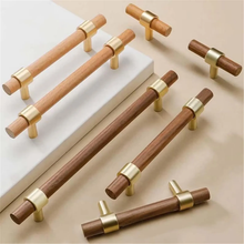 Load image into Gallery viewer, Adjustable Walnut Wood & Beech Pulls, Knobs & Handles | Drawer, Cupboard, Cabinet & Dresser Hardware