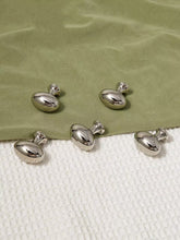 Load image into Gallery viewer, French Mid-Century Titanium Silver Brass Pigeon Egg Knobs, Modern Minimalist Handles for Drawers, Bookcases, Shoe Cabinets & Wardrobes