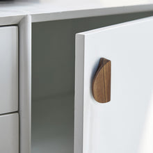 Load image into Gallery viewer, 1.25"-2.5" Ash & Black Walnut Wooden Semicircle (Half Moon) Pulls & Handles | Cabinet, Drawer, Dresser | Home Decor Hardware