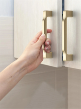 Load image into Gallery viewer, 3.78", 5", 6.3", 7.56", 12.6" (96, 128, 160, 320mm) Brushed Brass Nickel & Gun Black Dresser Pulls | Simple Kitchen Cabinet Handles, Drawer Knobs