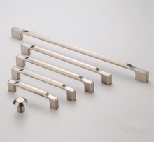 Load image into Gallery viewer, 3.78", 5", 6.3", 7.56", 12.6" (96, 128, 160, 320mm) Brushed Brass Nickel & Gun Black Dresser Pulls | Simple Kitchen Cabinet Handles, Drawer Knobs