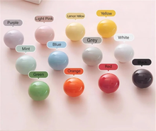 Load image into Gallery viewer, Colorful Cute Drop Ceramic Knobs & Pulls | Multi-Color (Pink, White, Blue, Green, Yellow) Unique Home Decor for Cabinets, Kid Door, Wardrobe & Dresser