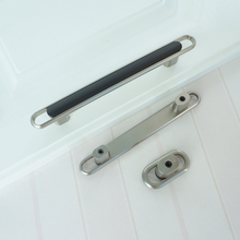 Load image into Gallery viewer, 3.78"-5" Modern Black & Brushed Nickel Knobs, Pulls & Handles | Cabinet, Drawer, Dresser, Kitchen & Cupboard Hardware