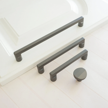 Load image into Gallery viewer, 3.78", 5.0", 6.3", 7.55", 8.8", 12.6" Brushed Brass & Gray Nickel Drawer Pulls | Kitchen Cabinet, Closet & Wardrobe Handles, Knobs