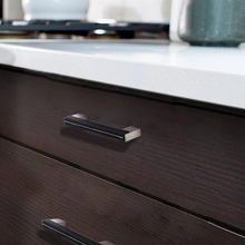 Load image into Gallery viewer, 3.78"-10" Black Leather & Dark Brown Handles, Pulls & Knobs | Cabinet, Drawer & Cupboard Hardware