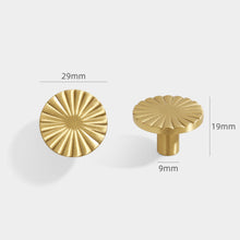 Load image into Gallery viewer, Solid Brass Round Sun Knobs & Pulls | Gold Chrome | Cabinet, Drawer, Dresser & Kitchen Hardware